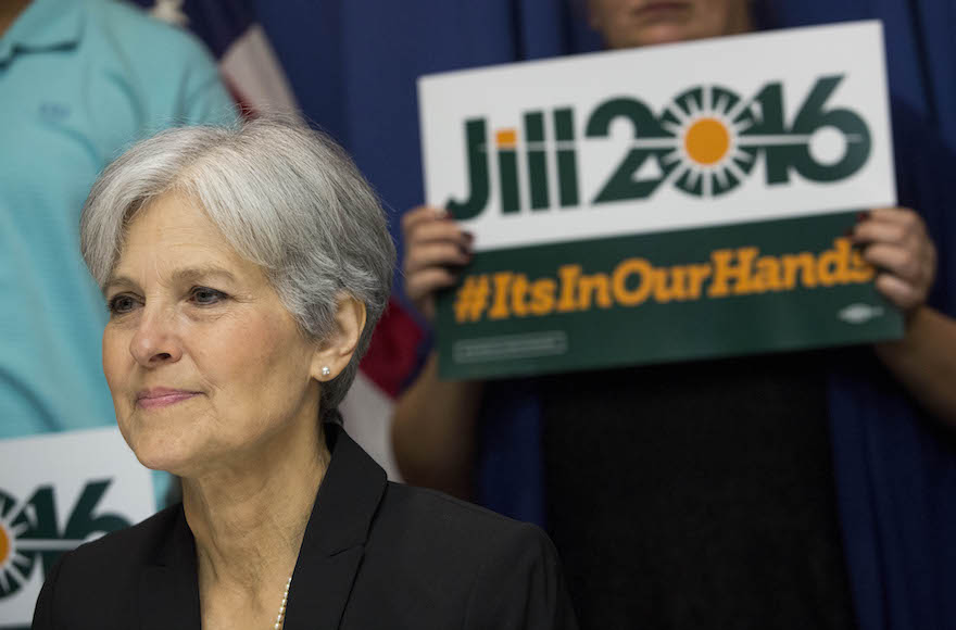Jill Stein announcing that she will seek the Green Party's presidential nomination, at the National Press Club in Washington, D.C, June 23, 2015. (Drew Angerer/Getty Images)